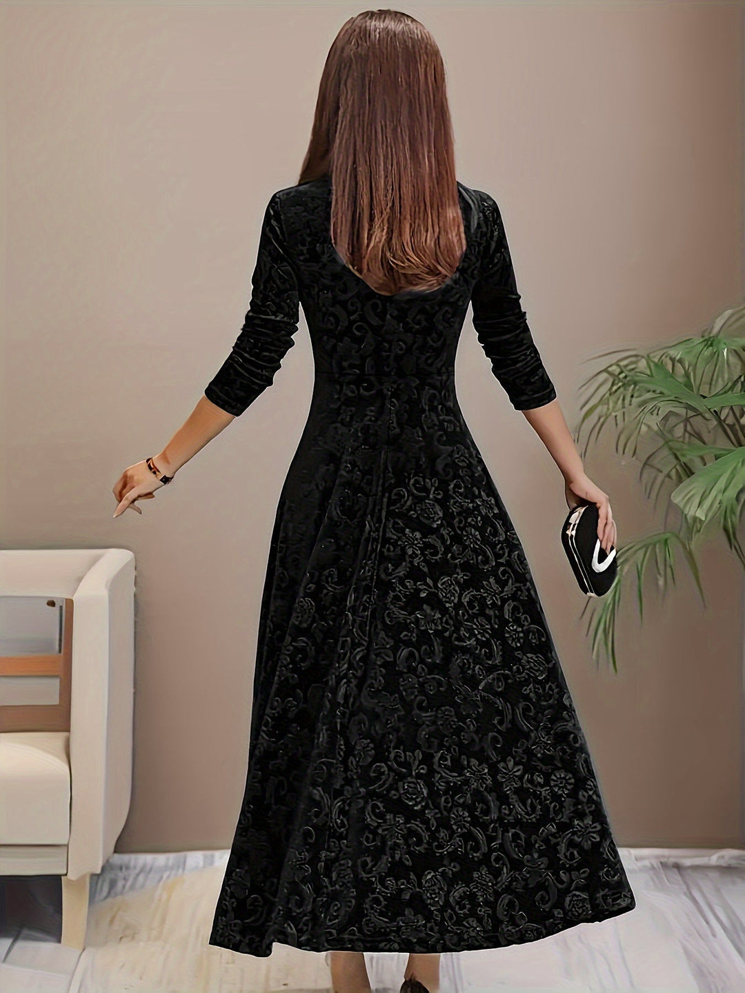 Nicola™ Abito Elegante in Velluto