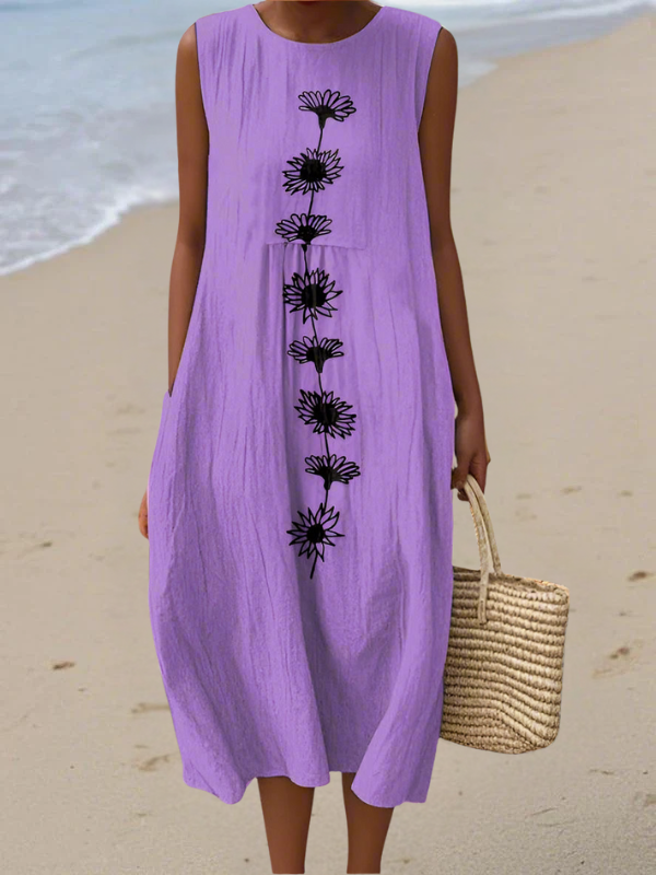 Emma™ Violet Bloom midi-abito