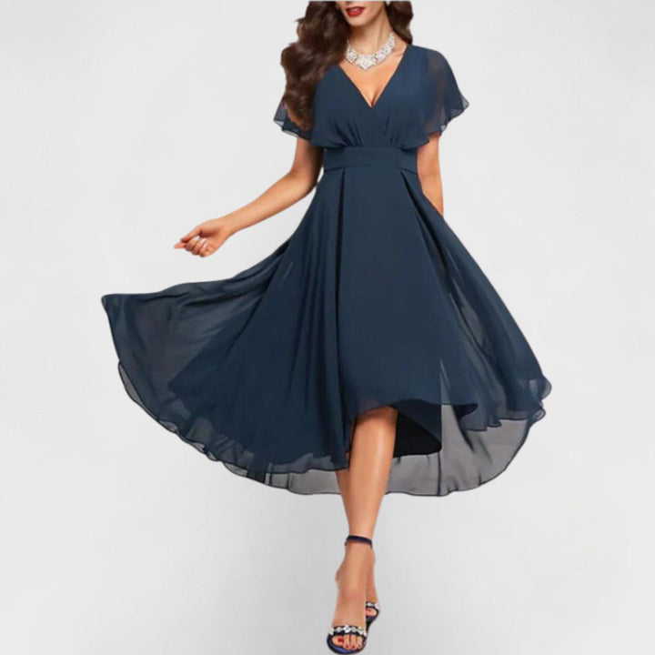 Clarissa™ Abito Maxi Fluttuante con Scollatura a V