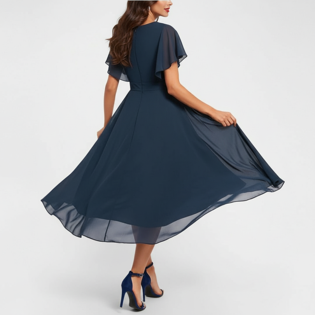 Clarissa™ Abito Maxi Fluttuante con Scollatura a V