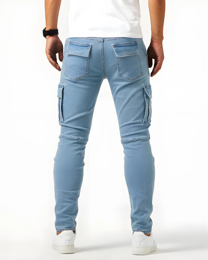 Pantaloni Cargo Marino Elasticizzati