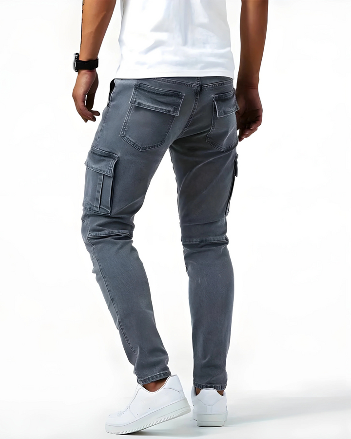 Pantaloni Cargo Marino Elasticizzati