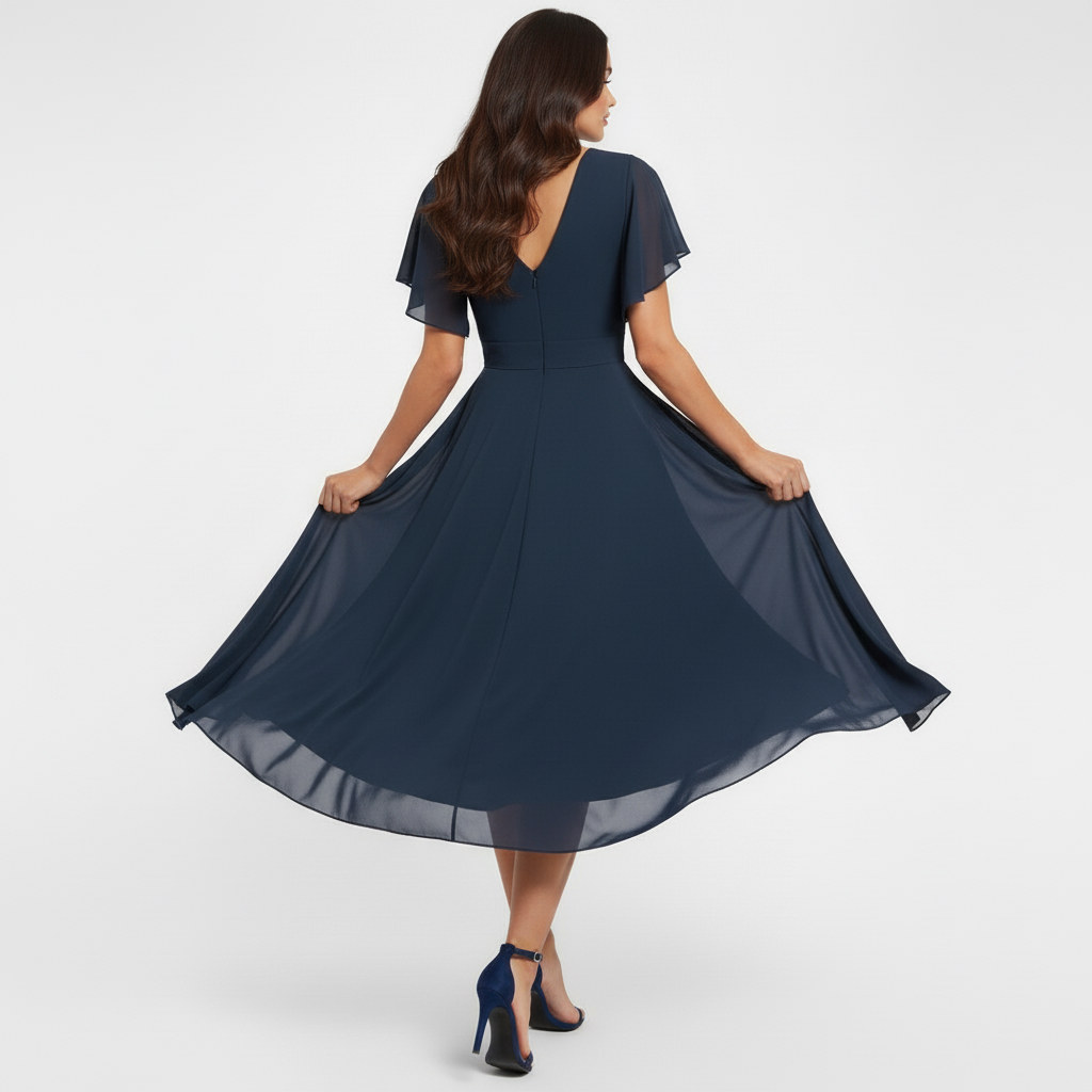 Clarissa™ Abito Maxi Fluttuante con Scollatura a V