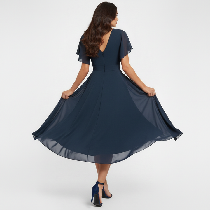 Clarissa™ Abito Maxi Fluttuante con Scollatura a V