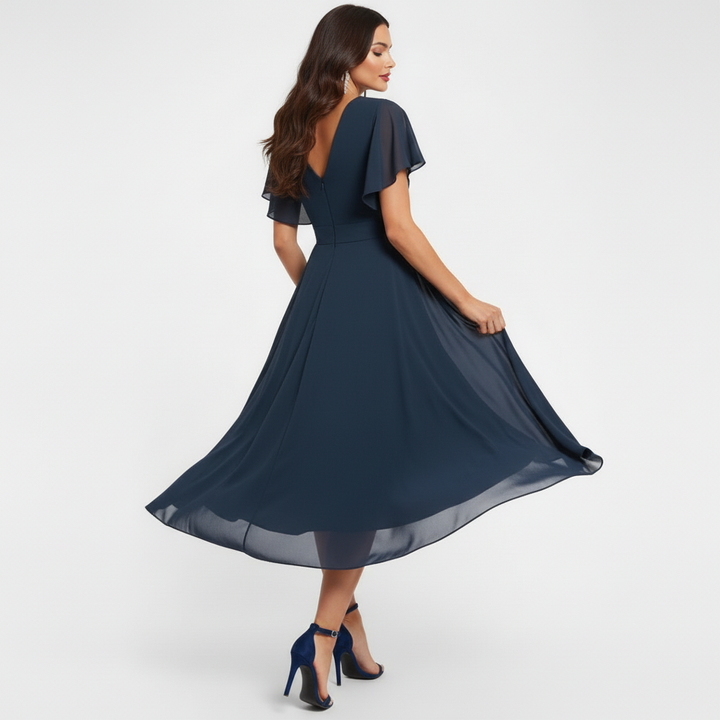 Clarissa™ Abito Maxi Fluttuante con Scollatura a V