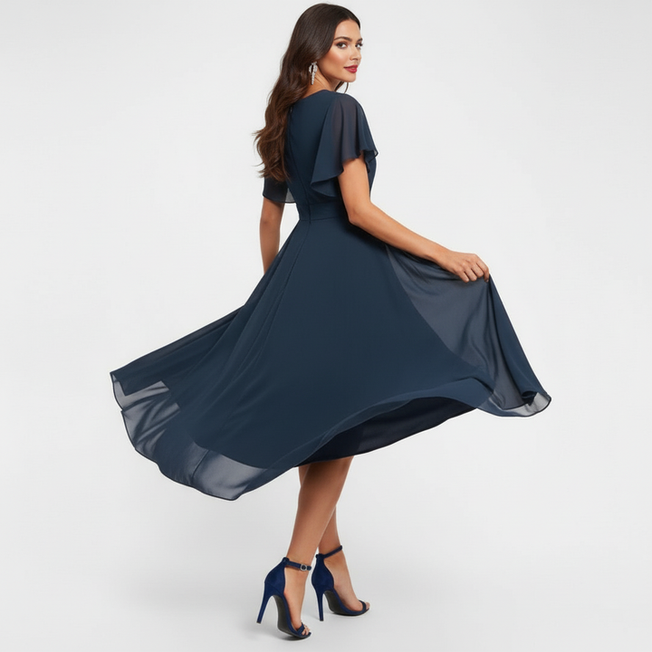 Clarissa™ Abito Maxi Fluttuante con Scollatura a V