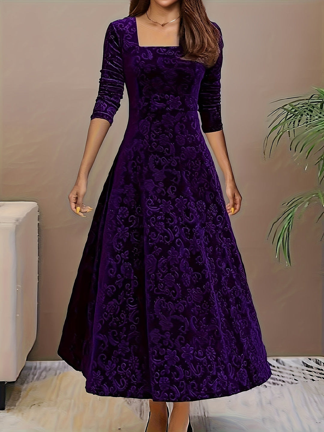 Nicola™ Abito Elegante in Velluto