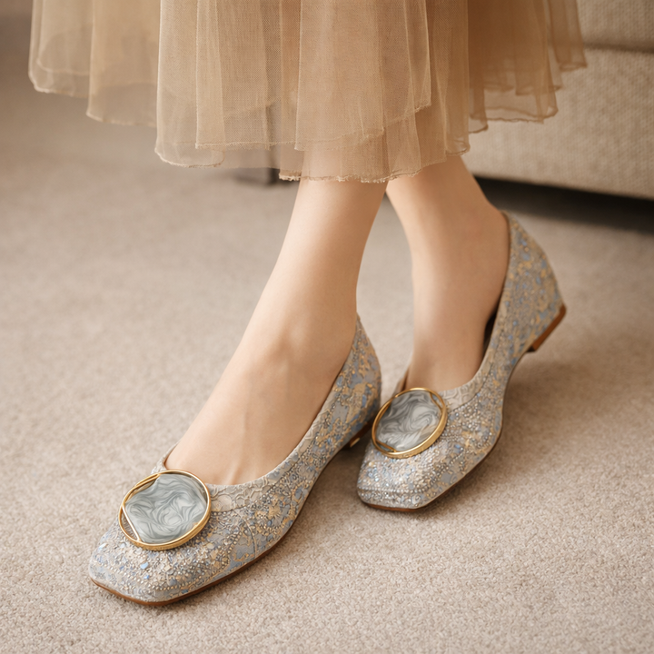 Ballerine con pizzo scintillante