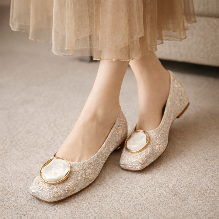 Ballerine con pizzo scintillante