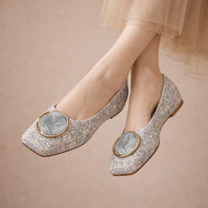 Ballerine con pizzo scintillante