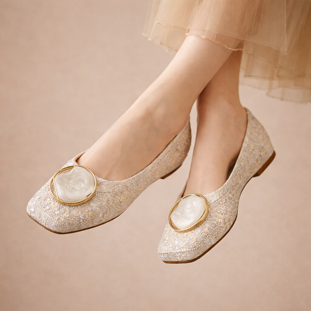 Ballerine con pizzo scintillante