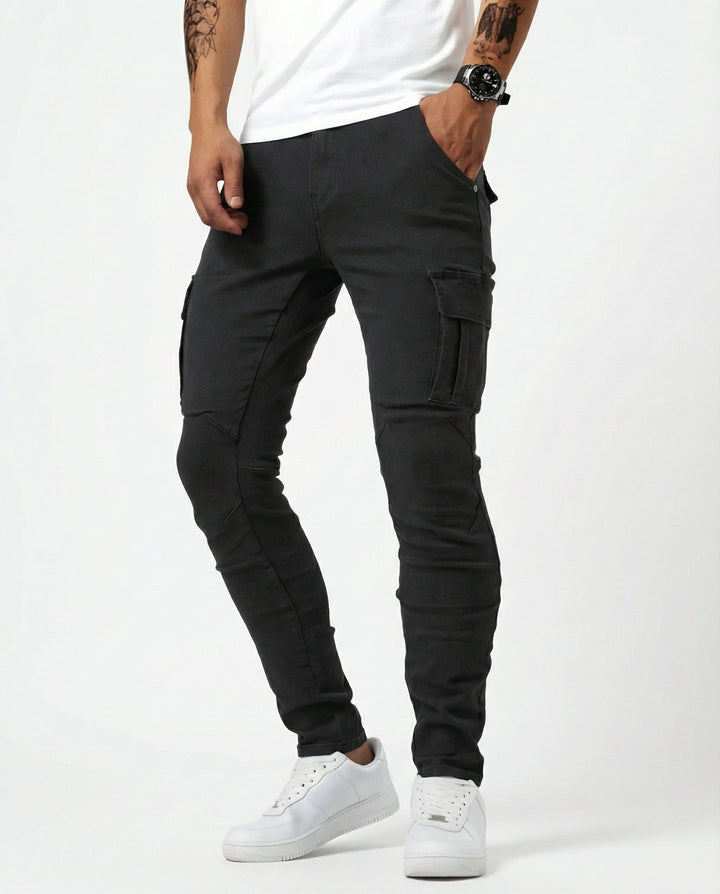 Pantaloni Cargo Marino Elasticizzati