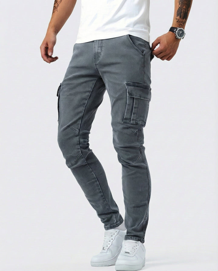 Pantaloni Cargo Marino Elasticizzati