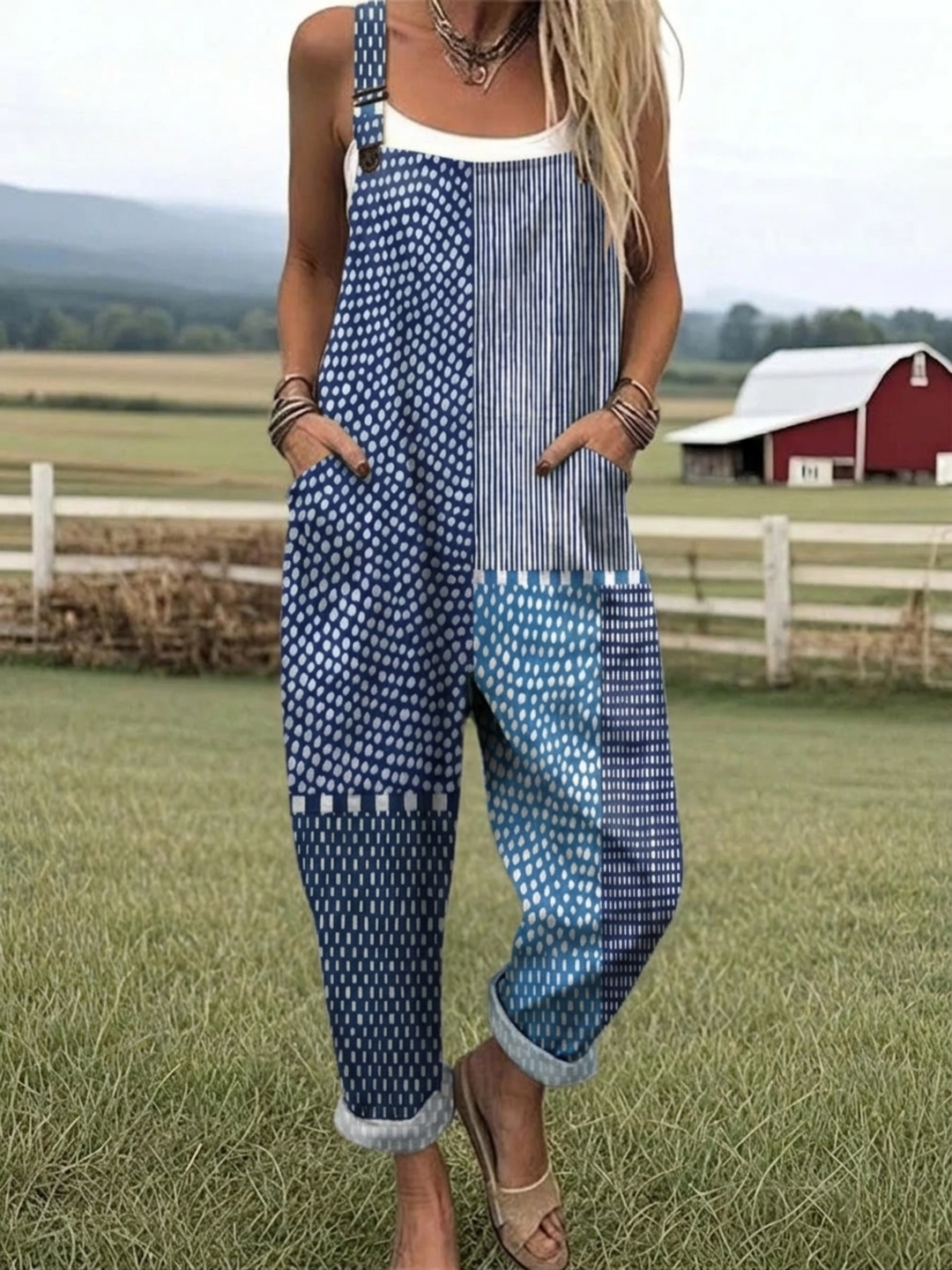 Florentina | Tuta Patchwork Blu