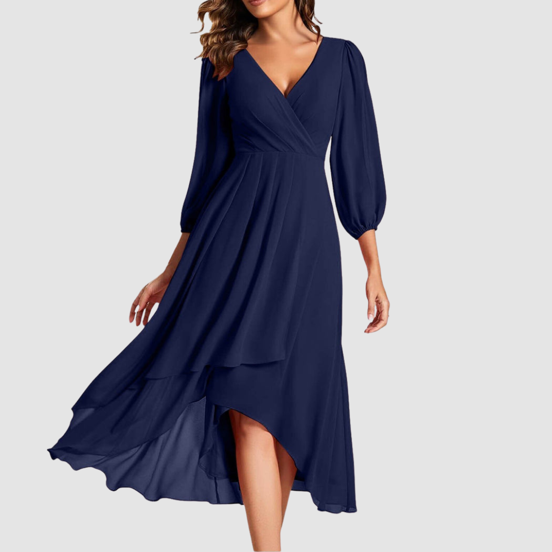 Mia™ Elegante Abito Lungo con Scollatura a V