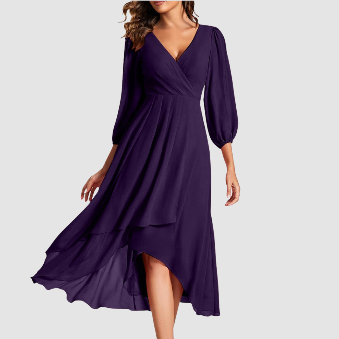 Mia™ Elegante Abito Lungo con Scollatura a V