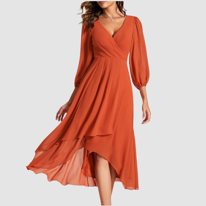 Mia™ Elegante Abito Lungo con Scollatura a V