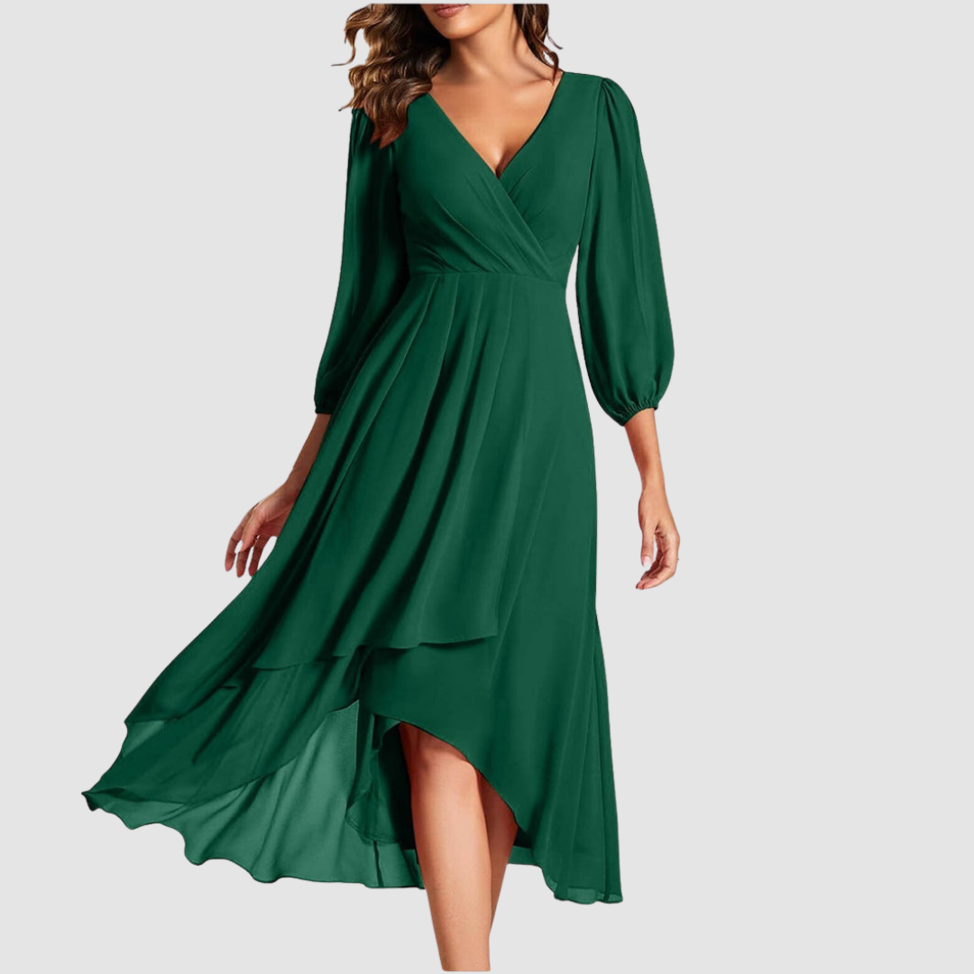 Mia™ Elegante Abito Lungo con Scollatura a V