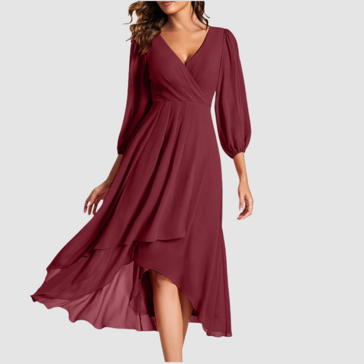 Mia™ Elegante Abito Lungo con Scollatura a V
