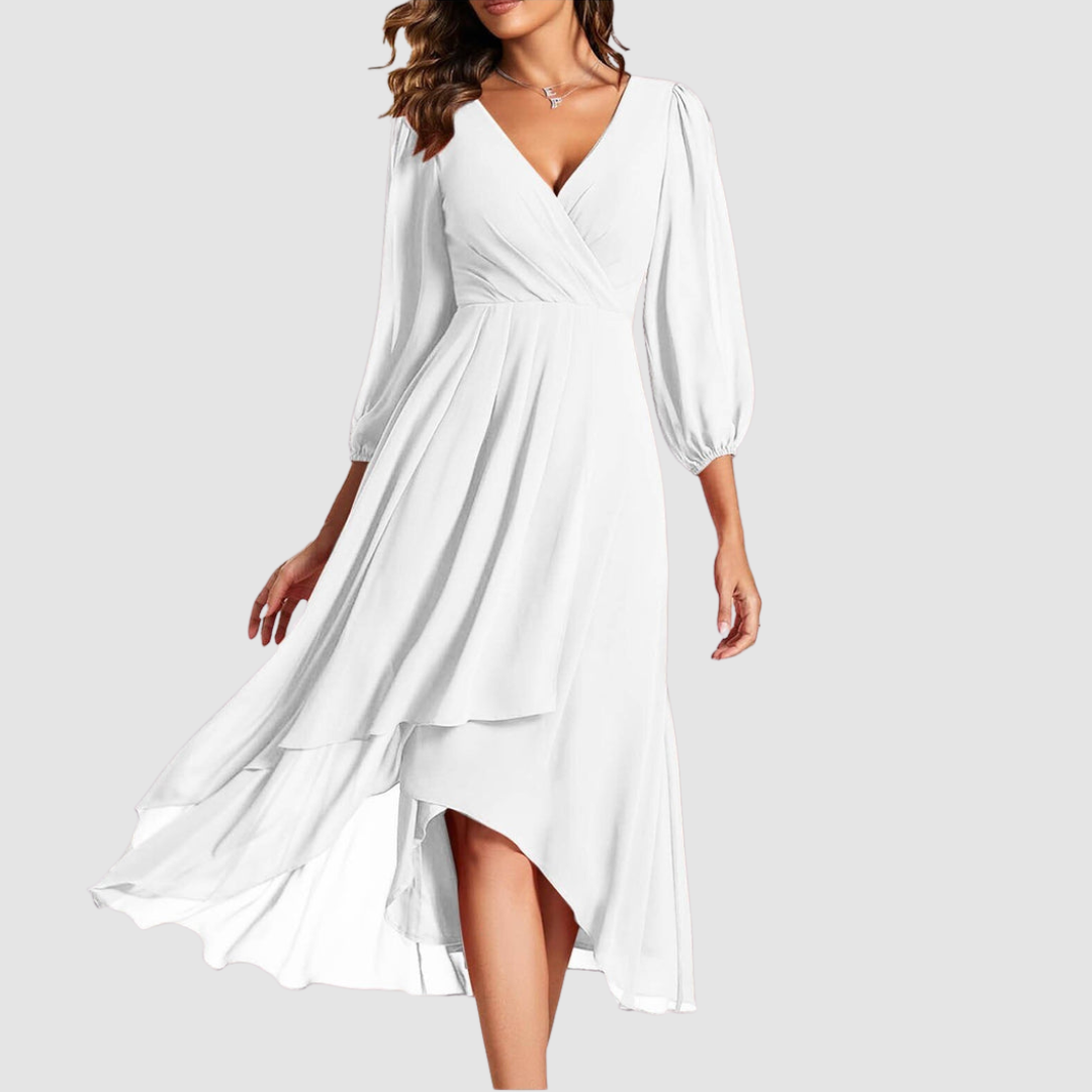 Mia™ Elegante Abito Lungo con Scollatura a V