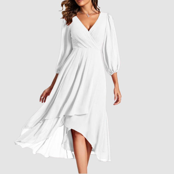 Mia™ Elegante Abito Lungo con Scollatura a V