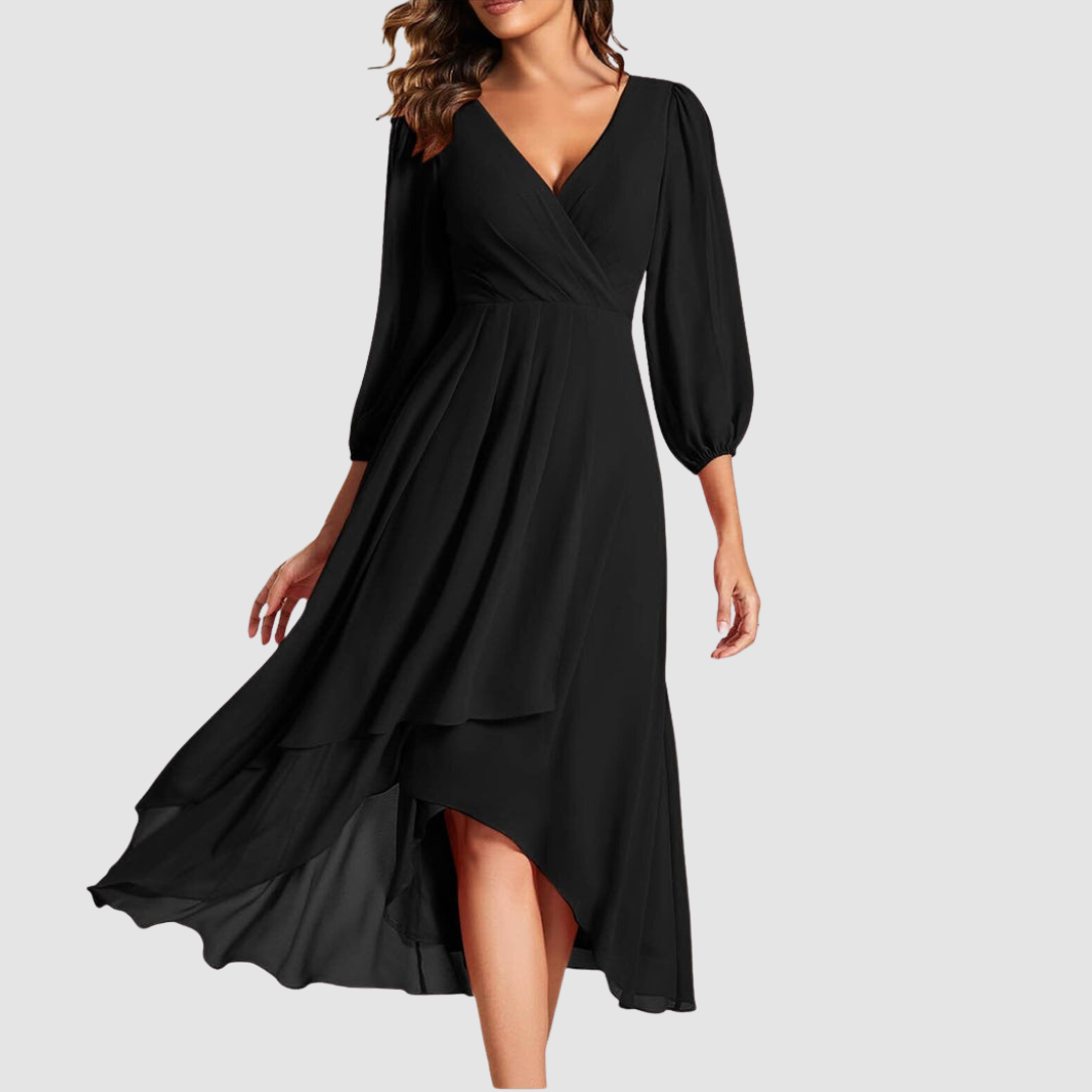 Mia™ Elegante Abito Lungo con Scollatura a V