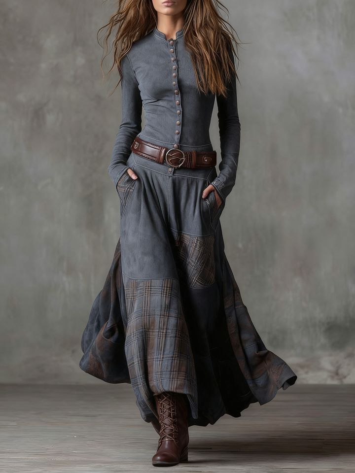 Izabella™ Abito Maxi in Suede + Cintura Gratuita