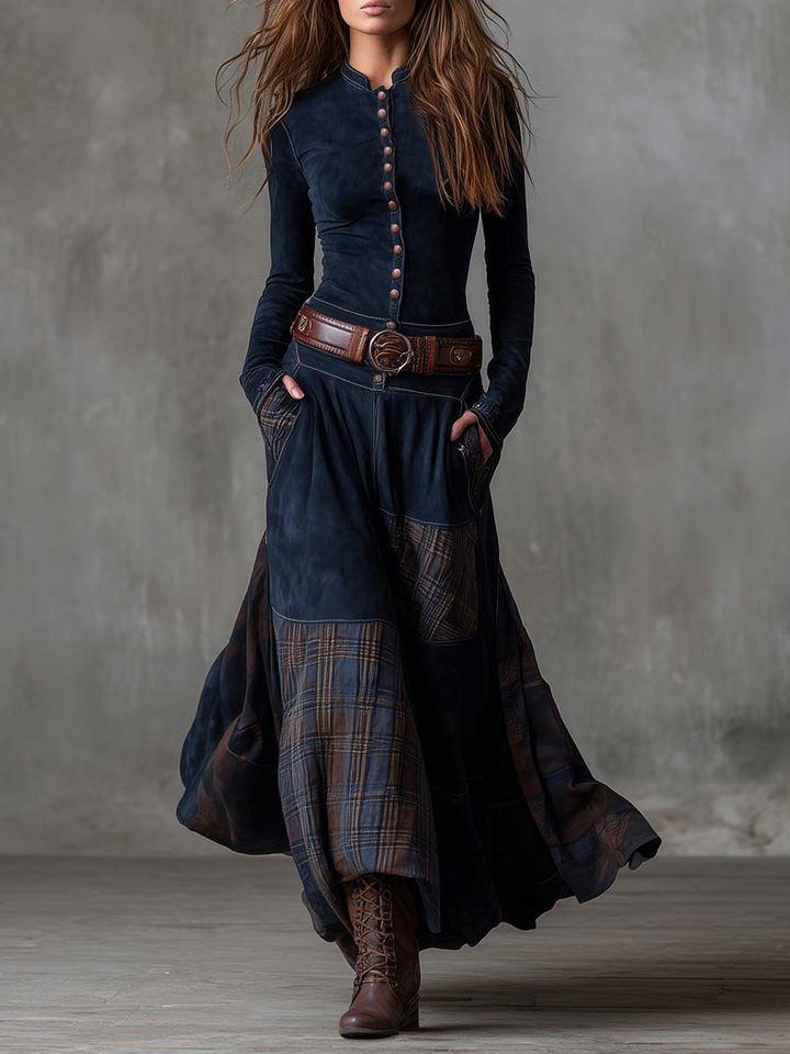 Izabella™ Abito Maxi in Suede + Cintura Gratuita