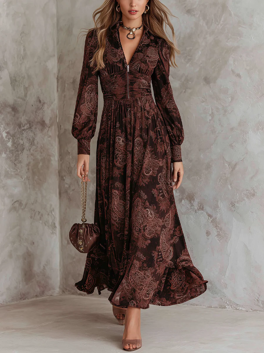 Abito Maxi Zip Paisley Amelia™