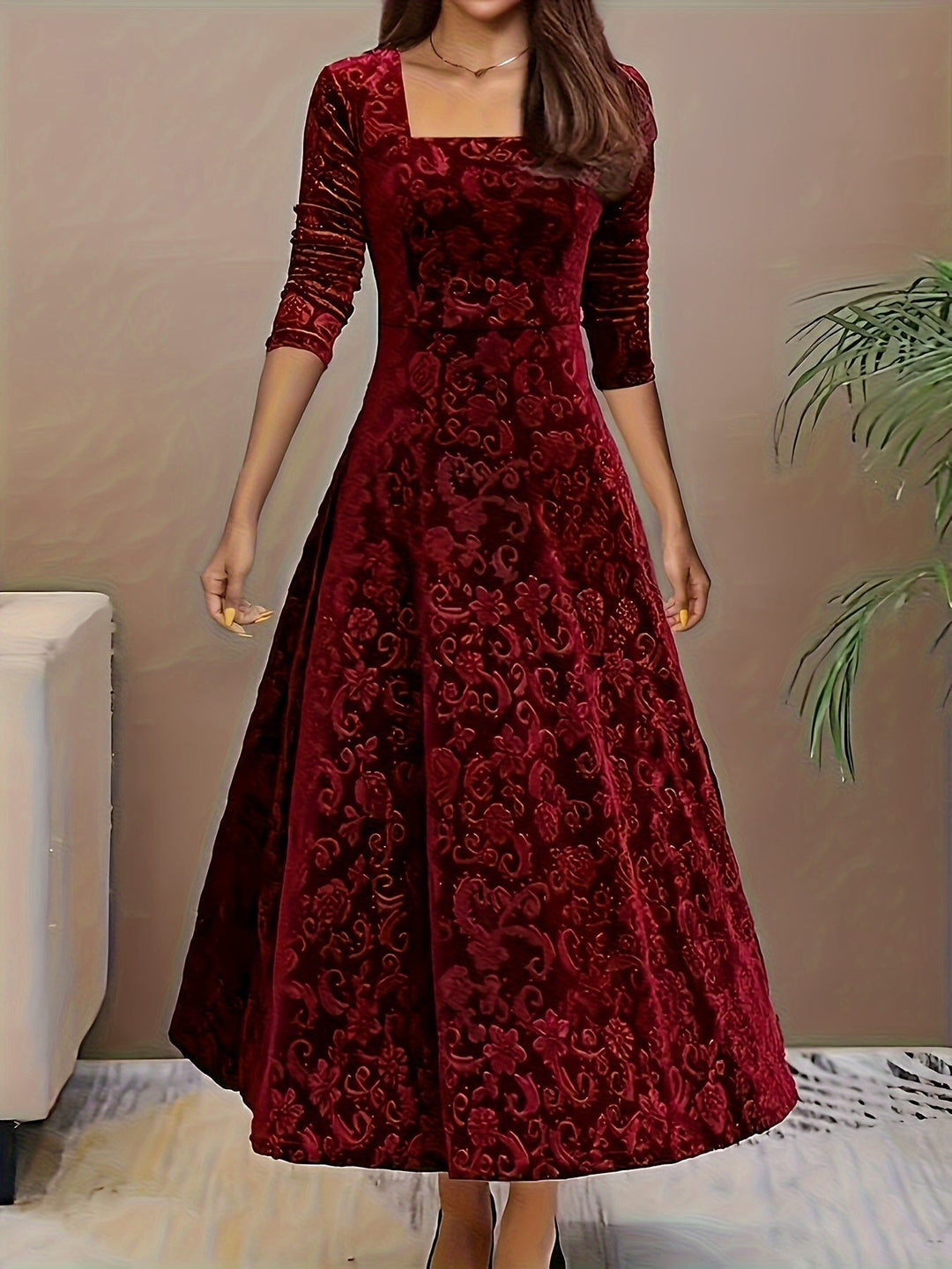 Nicola™ Abito Elegante in Velluto