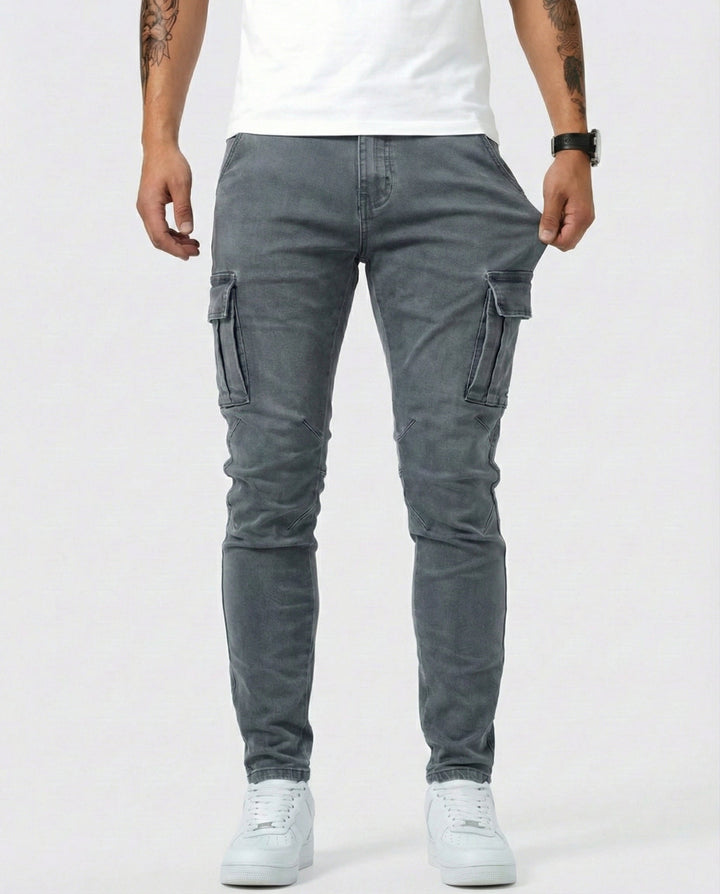 Pantaloni Cargo Marino Elasticizzati