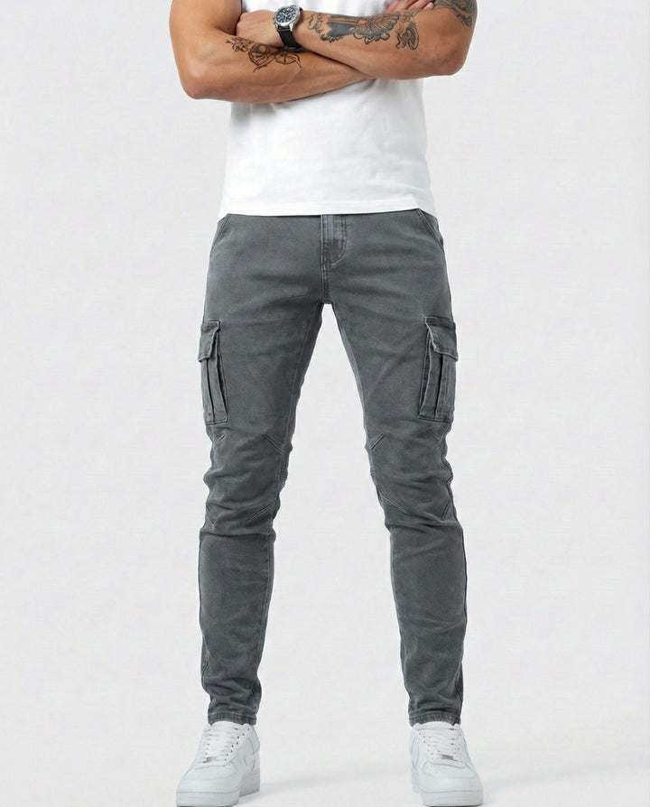 Pantaloni Cargo Marino Elasticizzati
