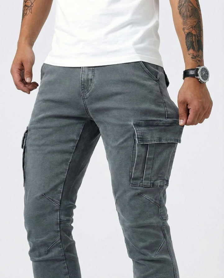 Pantaloni Cargo Marino Elasticizzati