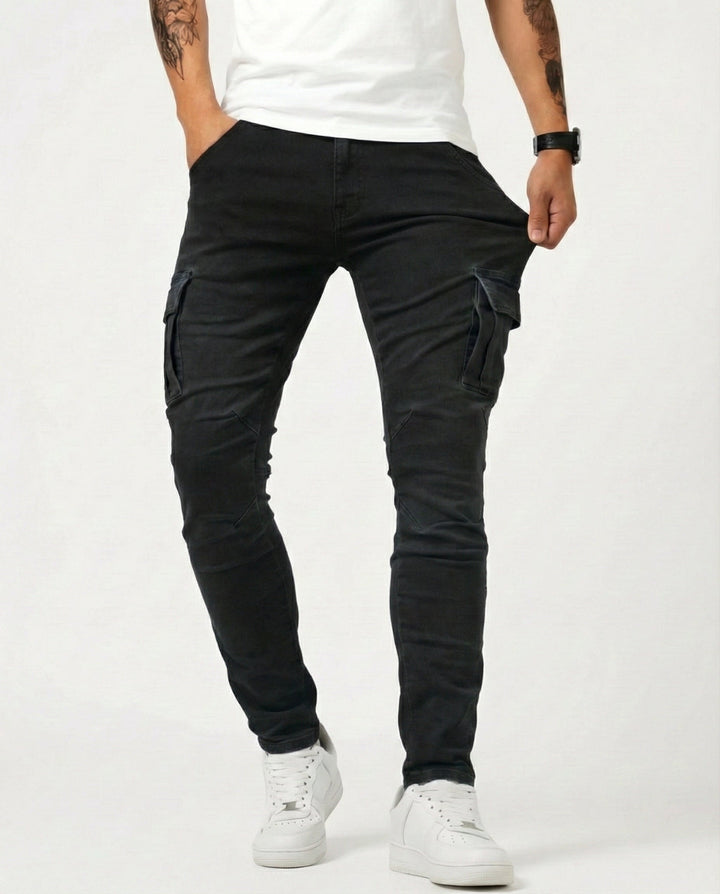 Pantaloni Cargo Marino Elasticizzati