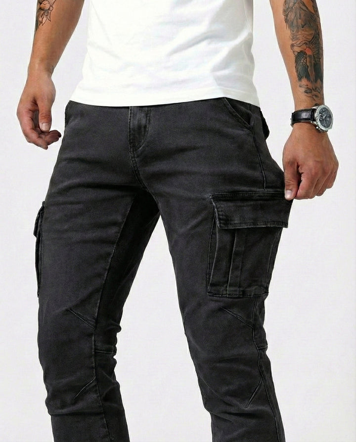 Pantaloni Cargo Marino Elasticizzati